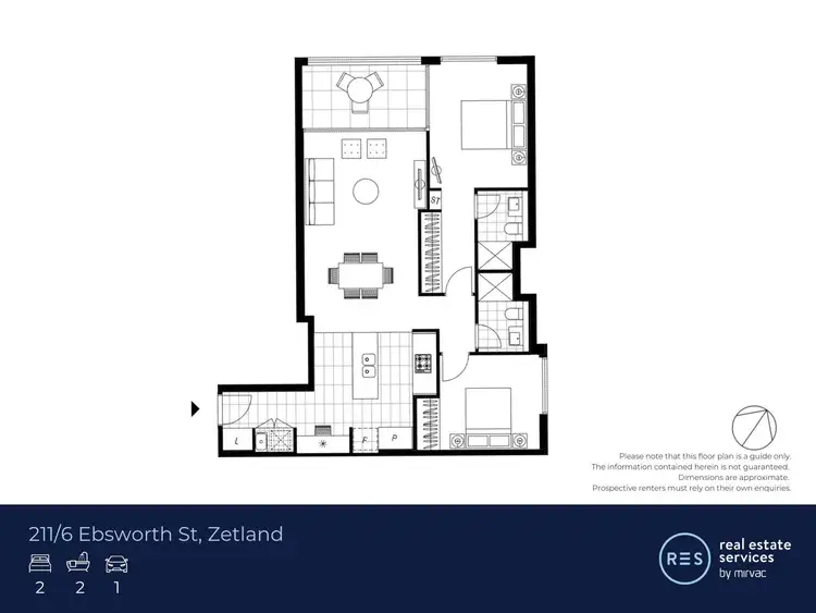 Floorplan of Homely apartment listing, 211/6 Ebsworth Street Street, Zetland NSW 2017