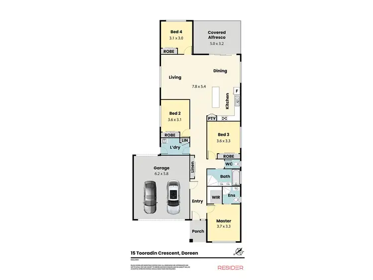 Floorplan of Homely house listing, 15 Tooradin Crescent, Doreen VIC 3754