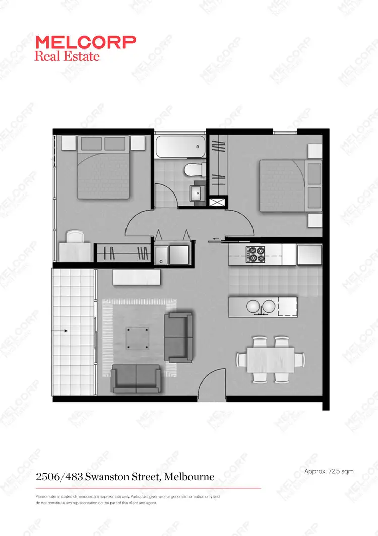 Floorplan of Homely apartment listing, 2506/483 Swanston Street, Melbourne VIC 3000