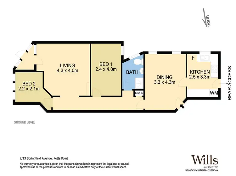 Floorplan of Homely unit listing, 2/13 Springfield Avenue, Potts Point NSW 2011