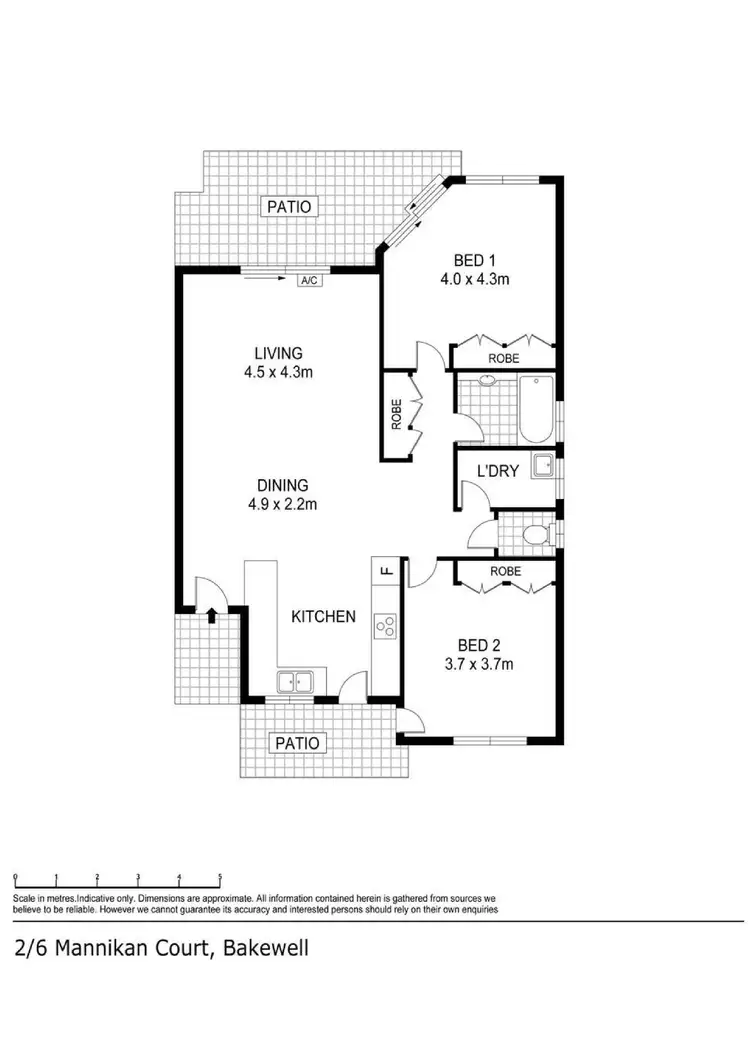 Floorplan of Homely unit listing, 2/6 Mannikan Court, Bakewell NT 832