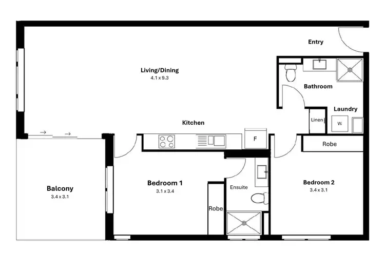 Floorplan of Homely unit listing, 701/16 Harvey Street, Darwin City NT 800