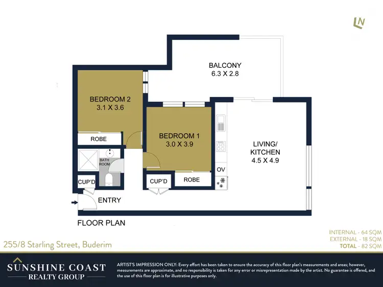 Floorplan of Homely apartment listing, 255/8 Starling Street, Buderim QLD 4556