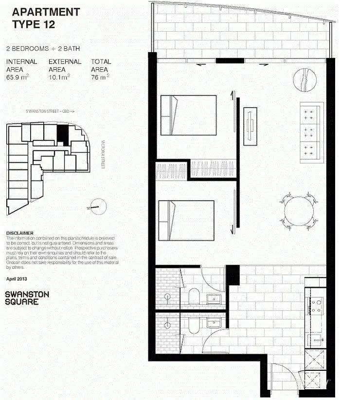 Floorplan of Homely apartment listing, 912/555 Swanston Street, Carlton VIC 3053