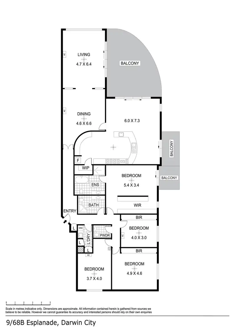 Floorplan of Homely unit listing, Level 9/1/68B Esplanade, Darwin City NT 800