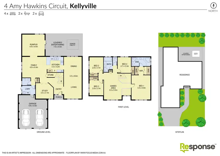 Floorplan of Homely house listing, 4 Amy Hawkins Circuit, Kellyville NSW 2155