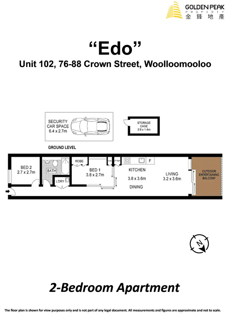Floorplan of Homely apartment listing, 102/76-88 Crown Street, Woolloomooloo NSW 2011