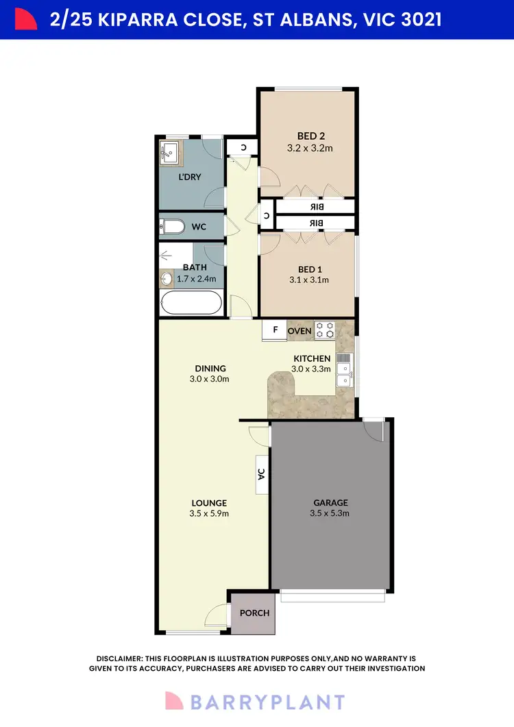 Floorplan of Homely unit listing, 2/25 Kiparra Close, St Albans VIC 3021