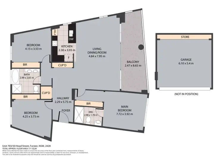 Floorplan of Homely unit listing, 703/50-52 Head Street, Forster NSW 2428