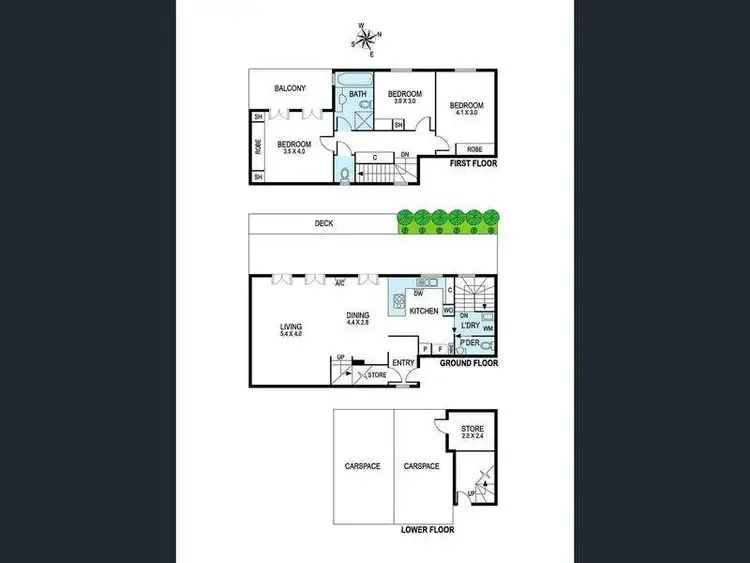 Floorplan of Homely townhouse listing, 3/769 High Street, Armadale VIC 3143