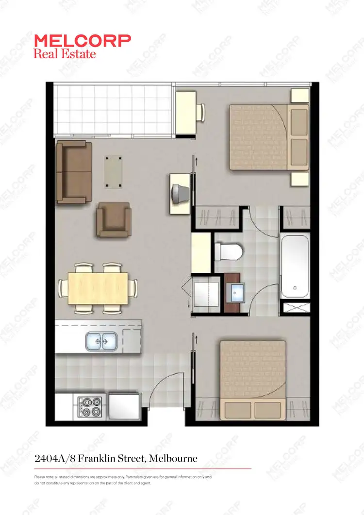 Floorplan of Homely apartment listing, 2404/8 Franklin Street, Melbourne VIC 3000