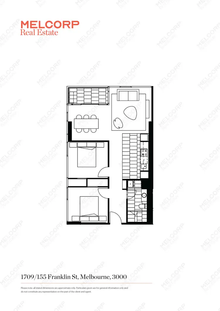 Floorplan of Homely apartment listing, 1709/155 Franklin Street, Melbourne VIC 3000