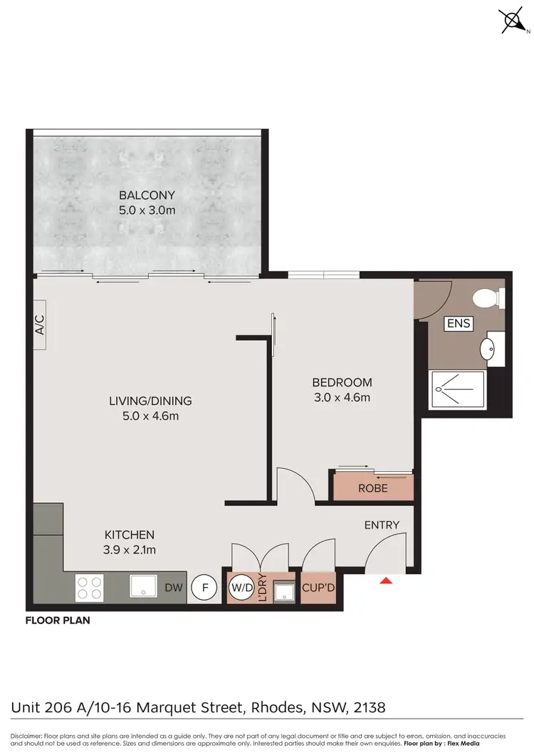 Floorplan of Homely apartment listing, A206/10-16 Marquet Street, Rhodes NSW 2138