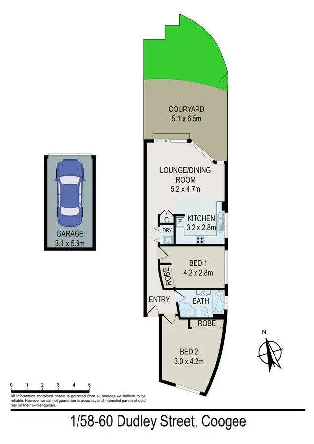 Floorplan of Homely apartment listing, 1/58-60 Dudley Street, Coogee NSW 2034