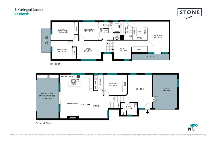 Floorplan of Homely semi-detached listing, 5A Karingal Street, Seaforth NSW 2092
