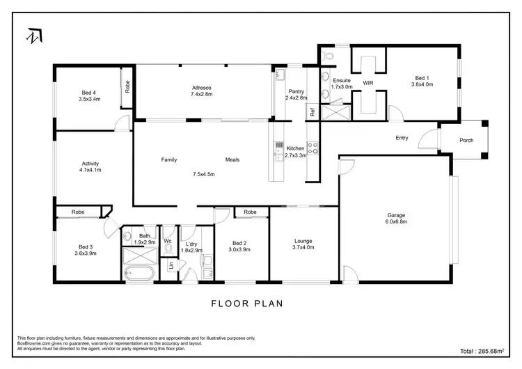 Floorplan of Homely house listing, 7 Pacific Court, West Wodonga VIC 3690