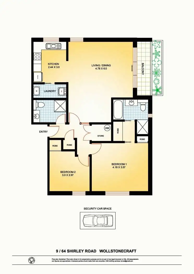 Floorplan of Homely apartment listing, 9/64 Shirley Road, Wollstonecraft NSW 2065