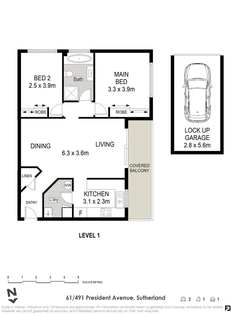 Floorplan of Homely unit listing, 61/491-497 President Avenue, Sutherland NSW 2232