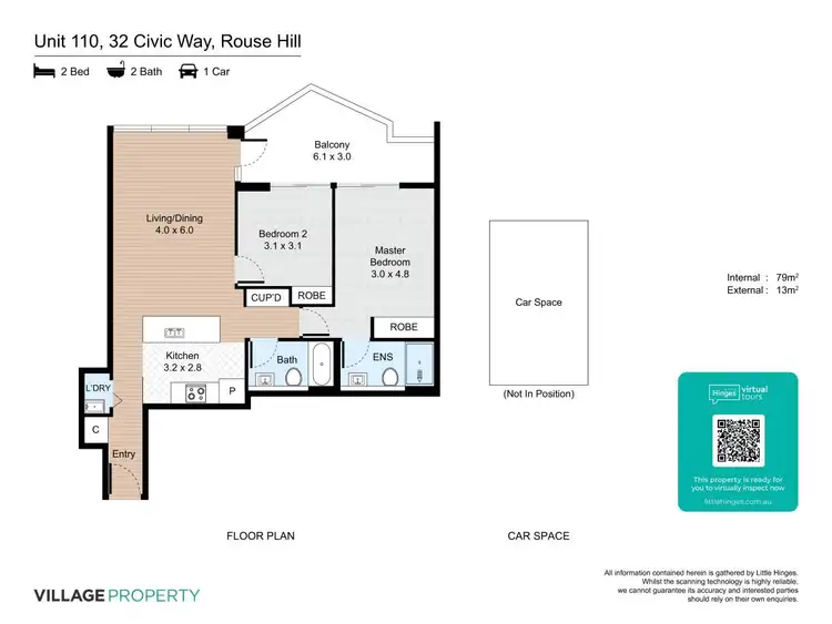 Floorplan of Homely apartment listing, 110/32 Civic Way, Rouse Hill NSW 2155