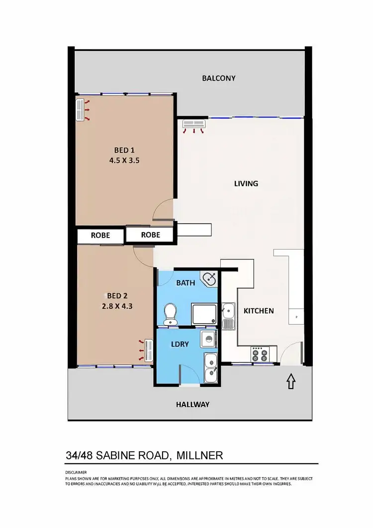 Floorplan of Homely unit listing, 34/48 Sabine Road, Millner NT 810