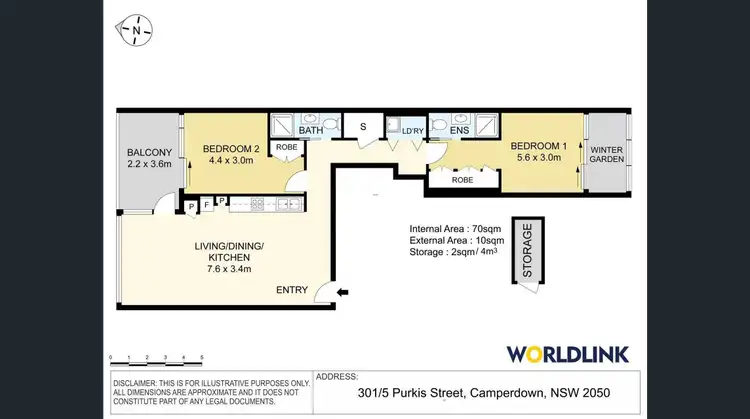 Floorplan of Homely apartment listing, 301/1 Purkis Street, Camperdown NSW 2050