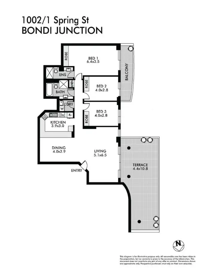 Floorplan of Homely apartment listing, 1002/1 Spring Street, Bondi Junction NSW 2022