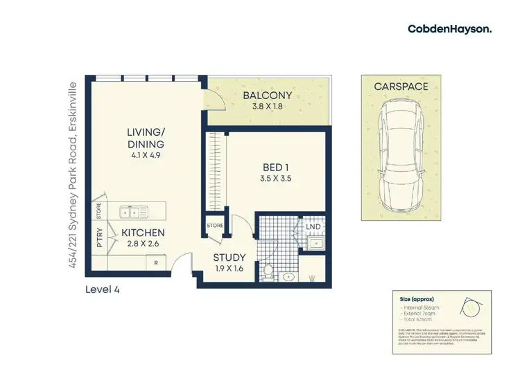 Floorplan of Homely apartment listing, 454/221 Sydney Park Road, Erskineville NSW 2043