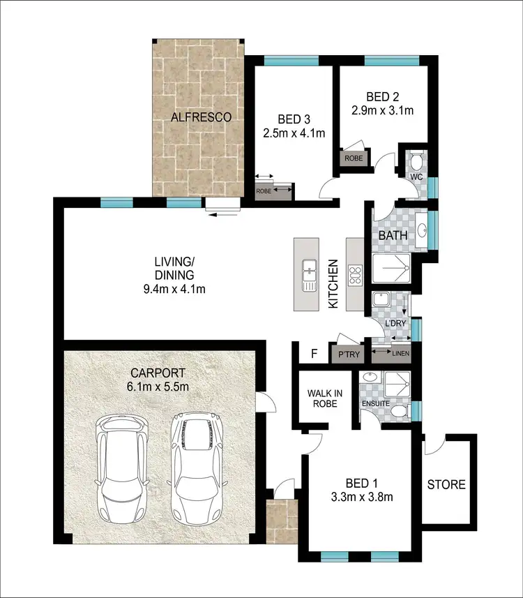 Floorplan of Homely unit listing, 19B Jarrah Street, Bunbury WA 6230