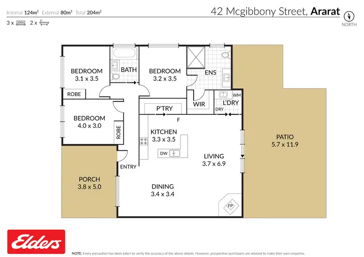 Floorplan of Homely house listing, 42 Mcgibbony Street, Ararat VIC 3377