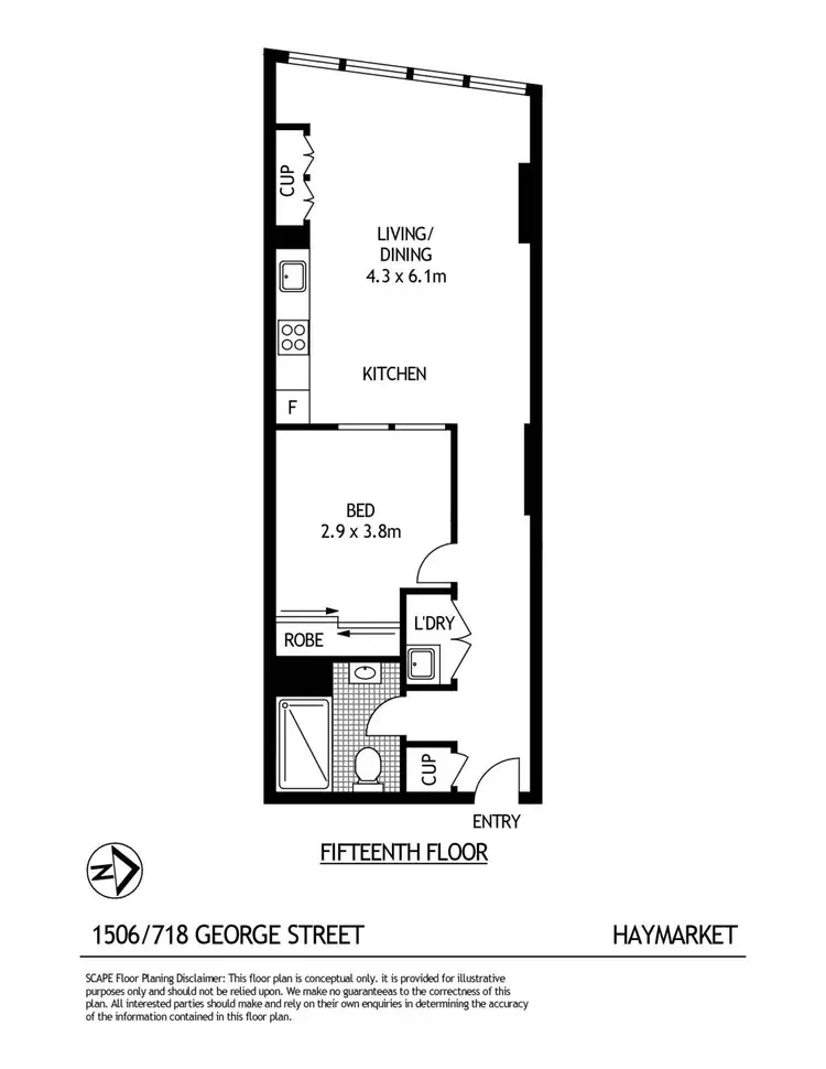 Floorplan of Homely apartment listing, 1506/718 George Street, Haymarket NSW 2000