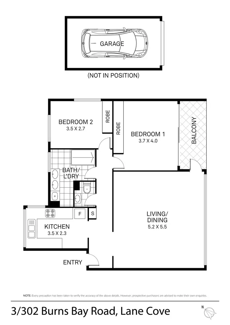 Floorplan of Homely apartment listing, 3/302 Burns Bay Road, Lane Cove NSW 2066