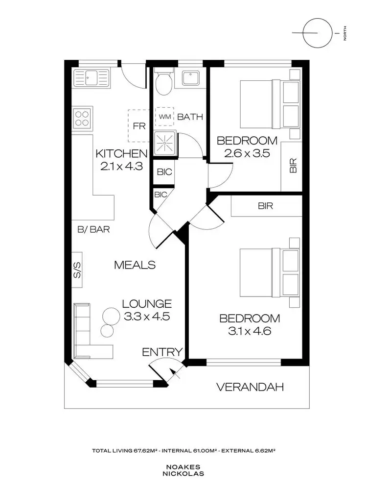 Floorplan of Homely unit listing, 2/354 Greenhill Road, Glenside SA 5065