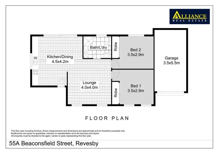Floorplan of Homely unit listing, 55A Beaconsfield Street, Revesby NSW 2212