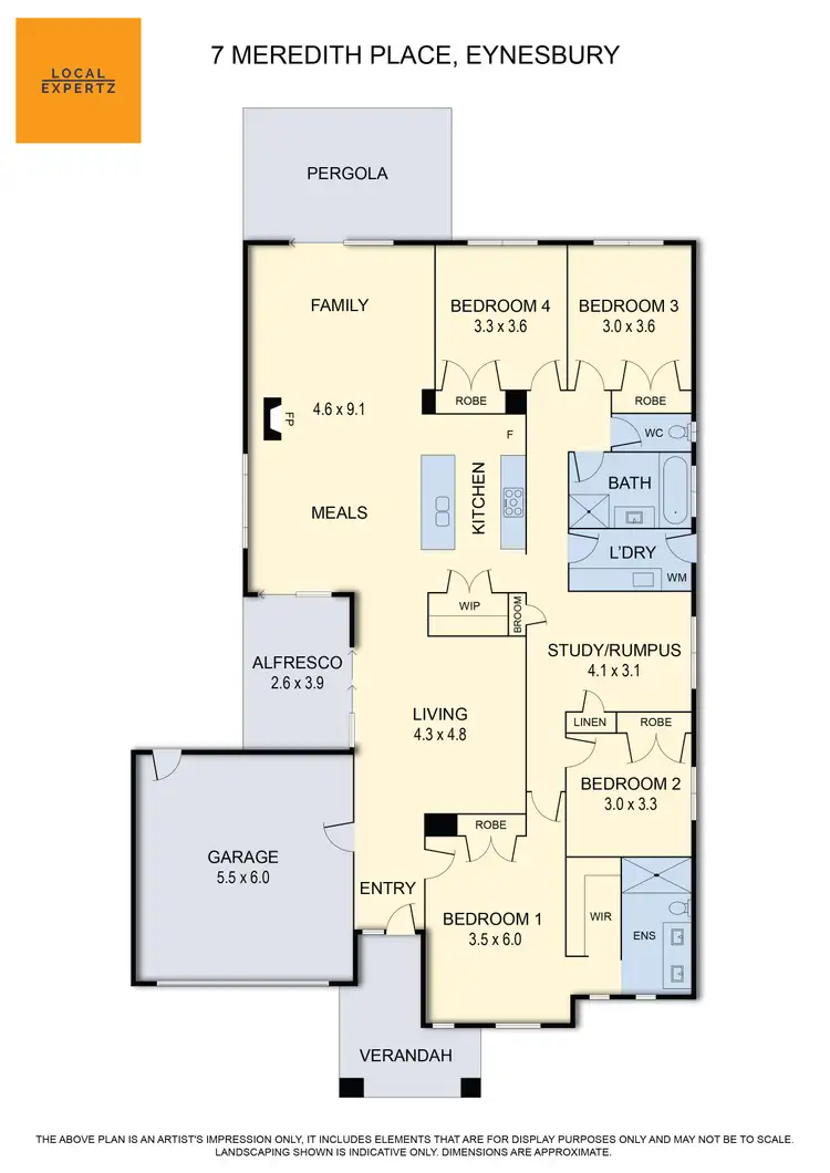 Floorplan of Homely house listing, 7 Meredith Place, Eynesbury VIC 3338
