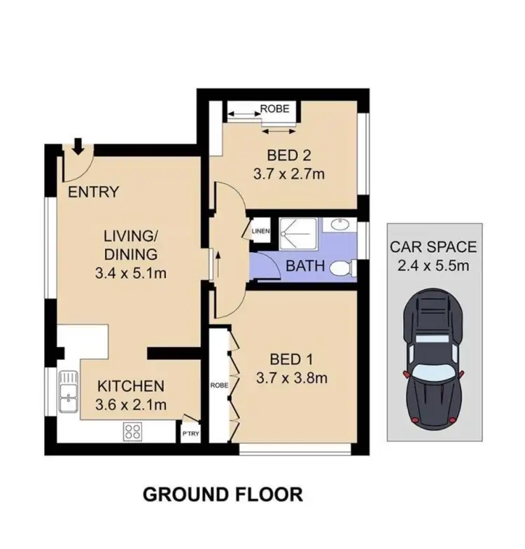 Floorplan of Homely apartment listing, 1/157 Edwin Street North, Croydon NSW 2132