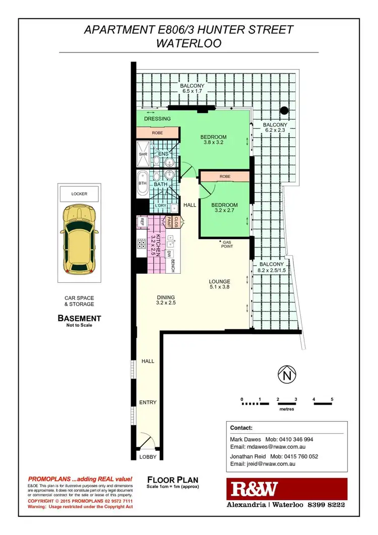 Floorplan of Homely apartment listing, E806/3 Hunter Street, Waterloo NSW 2017