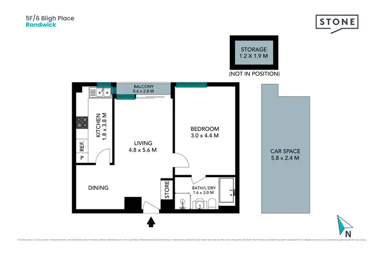 Floorplan of Homely apartment listing, 5F/6 Bligh Place, Randwick NSW 2031