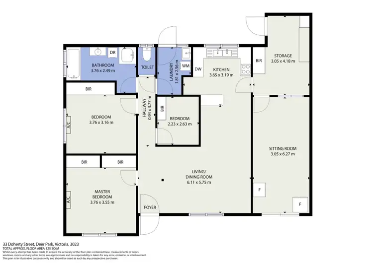 Floorplan of Homely house listing, 1/33 Doherty Street, Deer Park VIC 3023