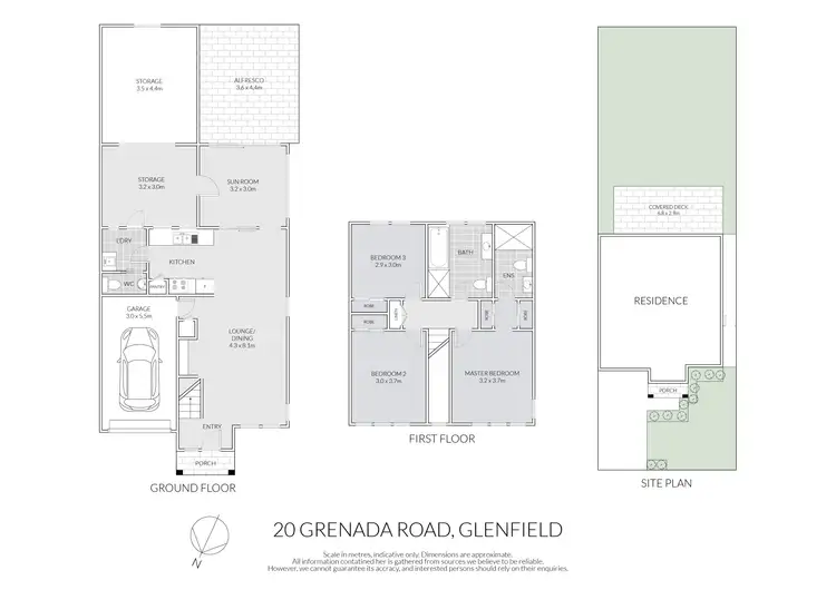Floorplan of Homely semi-detached listing, 20 Grenada Road, Glenfield NSW 2167
