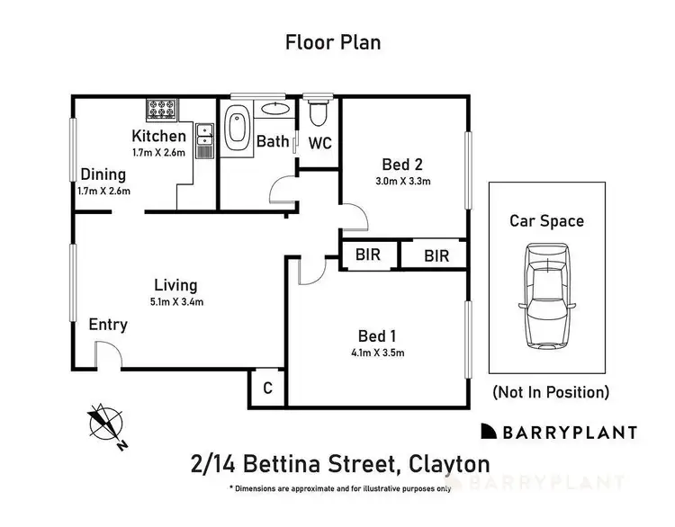 Floorplan of Homely apartment listing, 2/14 Bettina Street, Clayton VIC 3168