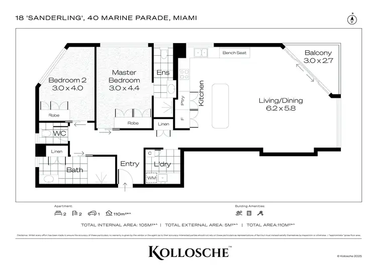 Floorplan of Homely apartment listing, 18/40 Marine Parade, Miami QLD 4220