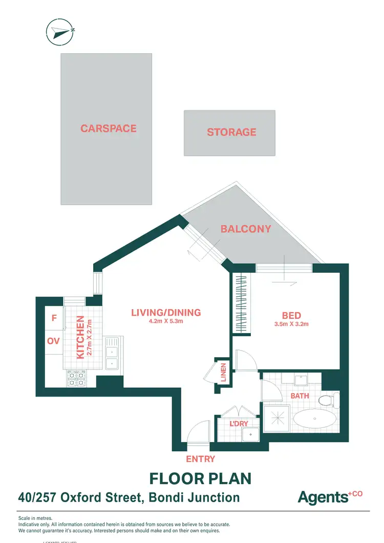 Floorplan of Homely apartment listing, 40/257 Oxford Street, Bondi Junction NSW 2022