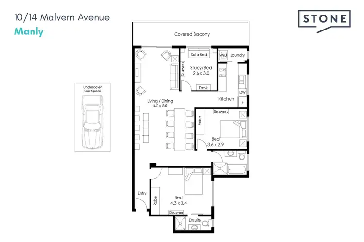 Floorplan of Homely apartment listing, 10/14 Malvern Avenue, Manly NSW 2095
