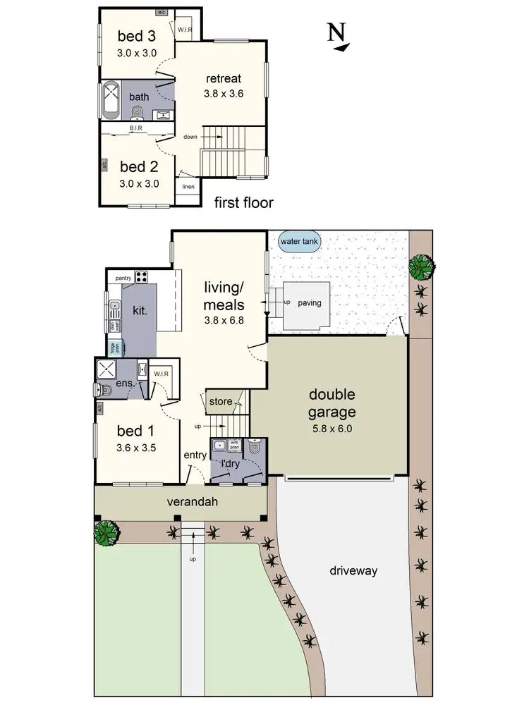 Floorplan of Homely townhouse listing, 1/29 Rouke Street, Lilydale VIC 3140