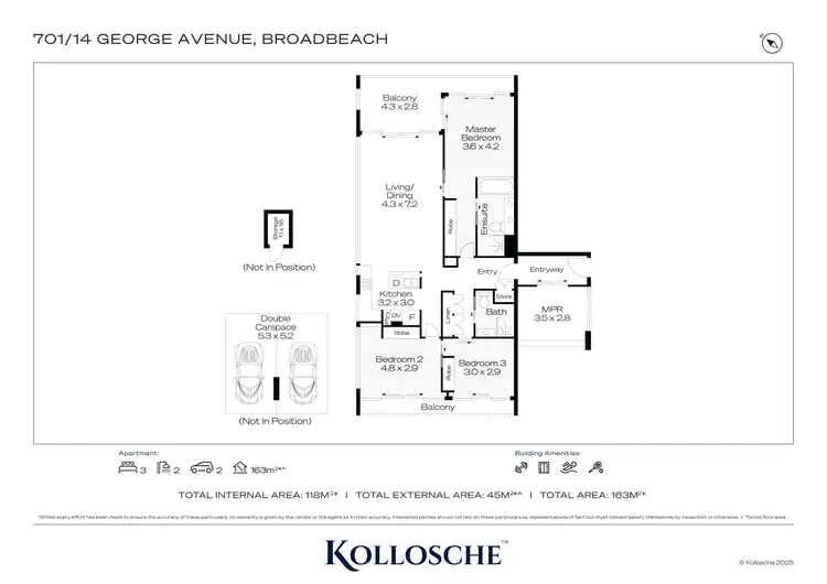 Floorplan of Homely apartment listing, 701/14 George Avenue, Broadbeach QLD 4218