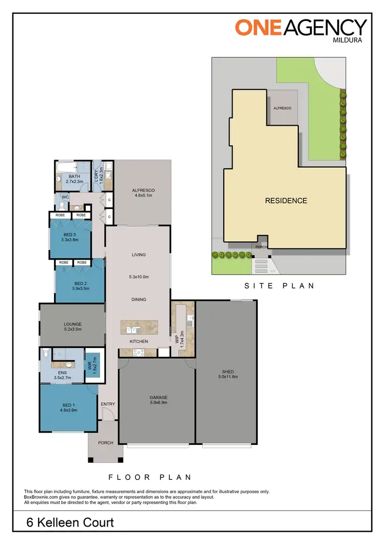 Floorplan of Homely house listing, 6 Kelleen Court, Mildura VIC 3500