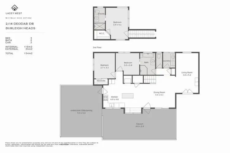 Floorplan of Homely semi-detached listing, 2/14 Deodar Drive, Burleigh Heads QLD 4220