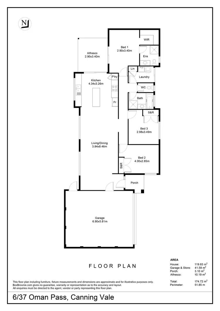 Floorplan of Homely house listing, 6/37 Oman Pass, Canning Vale WA 6155