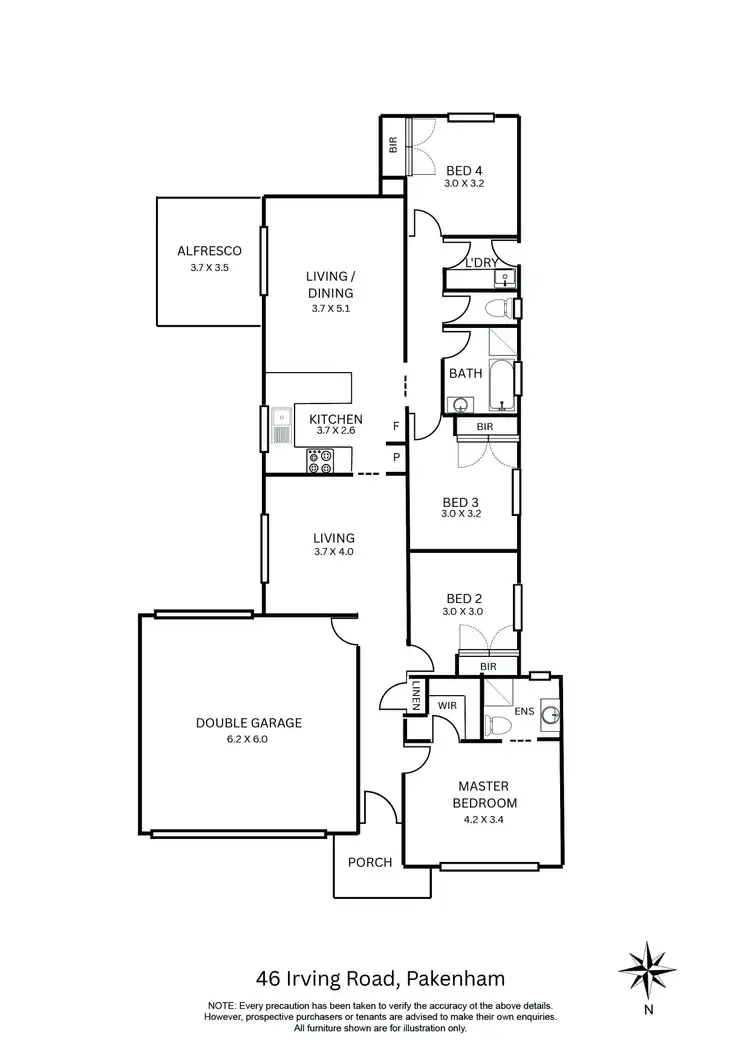 Floorplan of Homely house listing, 46 Irving Road, Pakenham VIC 3810