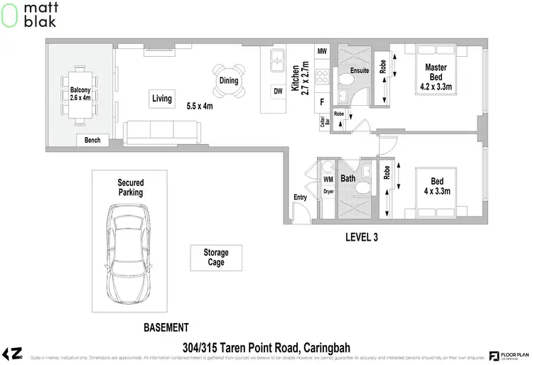 Floorplan of Homely apartment listing, 304/315 Taren Point Road, Caringbah NSW 2229